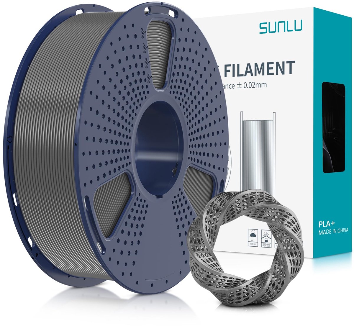 SUNLU PLA Plus Filament 1.75mm for 3D Printer & 3D Pens, 1KG (2.2LBS) PLA+ 3D Filament Tolerance Accuracy +/- 0.02 mm - ShopVlot