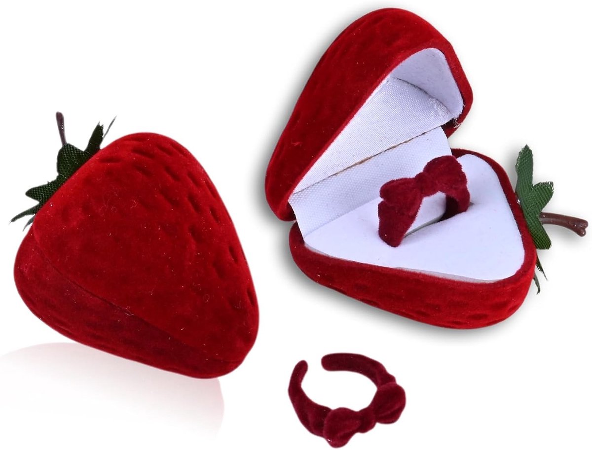 Draagbare rode plastic ringdoos voor sieraden, ideaal voor kettingen, ringen en oorbellen, perfect voor bruiloften en feesten