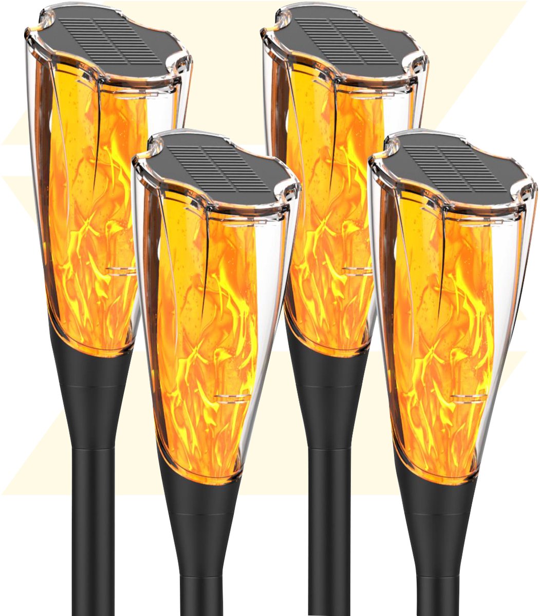 Bol.com Solgaro® Solar Tuinverlichting Spectre - 4 Stuks - Fakkels - Buitenlamp zonne energie - Automatisch Aan/Uit - Eenvoudige... aanbieding