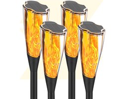 Solgaro® Solar Tuinverlichting Spectre - 4 Stuks - Fakkels - Buitenlamp zonne energie - Automatisch Aan/Uit - Eenvoudige Installatie
