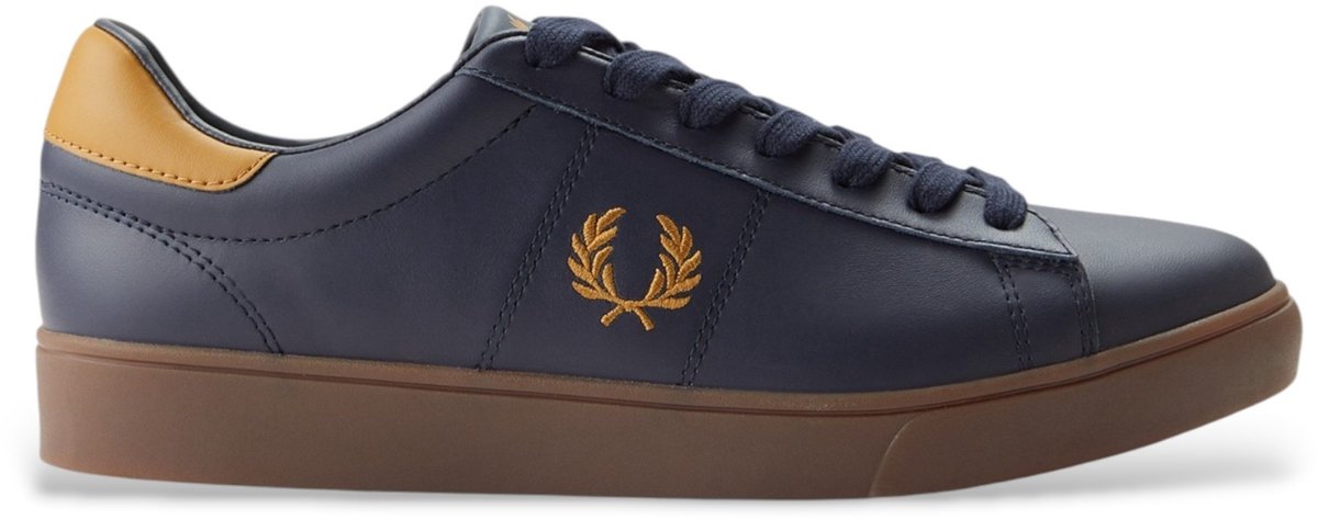 Fred Perry Leren sneakers Spencer Blauw