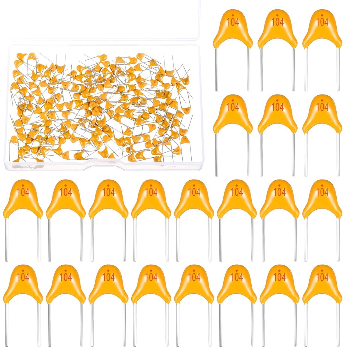 150pcs 0.1µF 104 100nF Monolithic Ceramic Capacitor Set, 50V Multilayer Capacitors Ceramic Capacitor Monolithic - ShopVlot