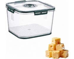 Cheese Box Fridge with Timer, Drain Base, Lid with Seal, Cheese Box PET Transparent, Stackable Cheese Storage - ShopVlot