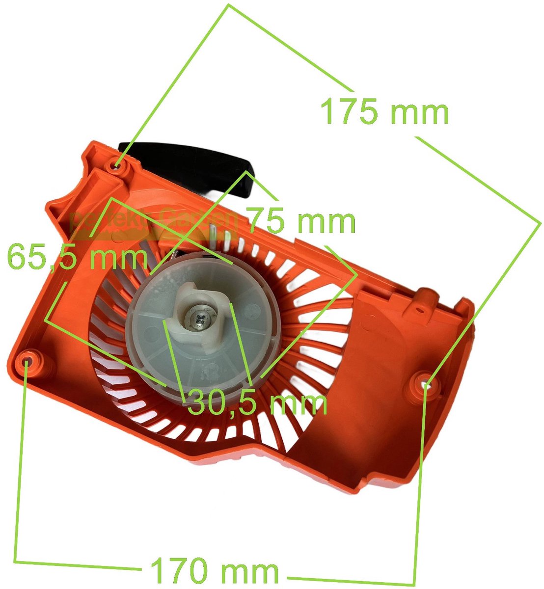 startmotor met terugslag voor Brast, MacAllister, Fuxtec, Scheppach en Hyundai kettingzagen van 38 ccm