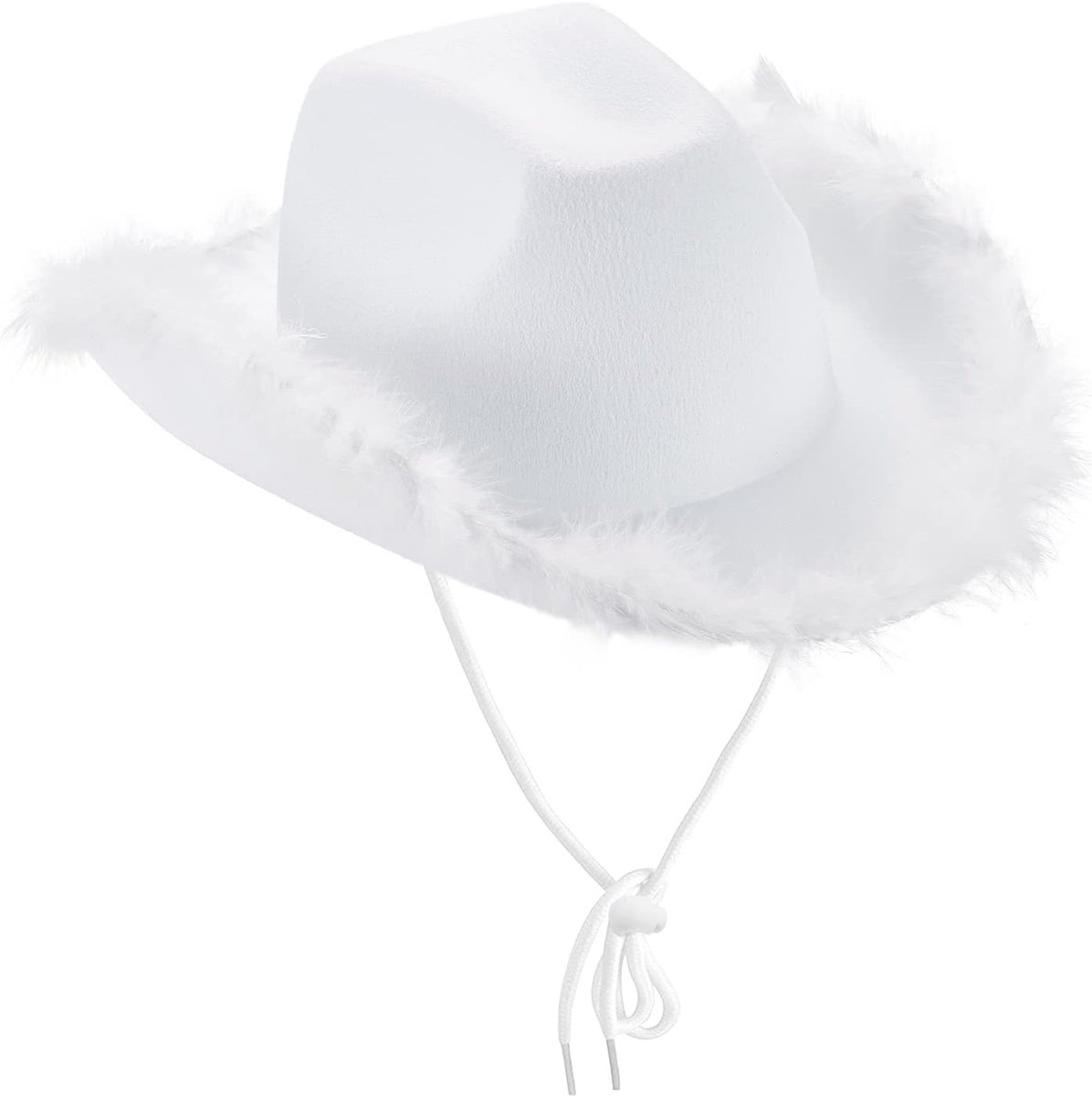 Cowboyhoed voor dames, met pluizige en glitterdecoratie, cowgirl-hoed voor dames en meisjes, hoofddeksels voor verkleedpartij, vakantie, feest, Halloween, carnavalskostuum, accessoire