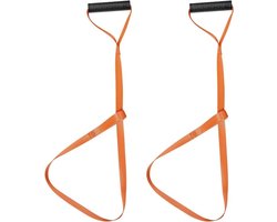 set van 2 hertentrektouwen - oranje hertentrekkerharnas met handvat - jachttouw voor heren tijdens de jacht