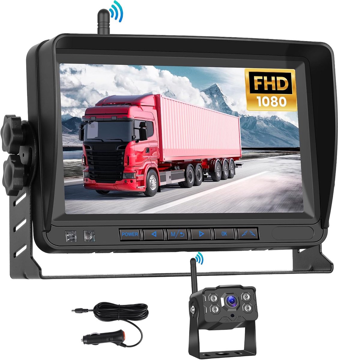 Draadloze achteruitrijcameraset met 7 inch monitor