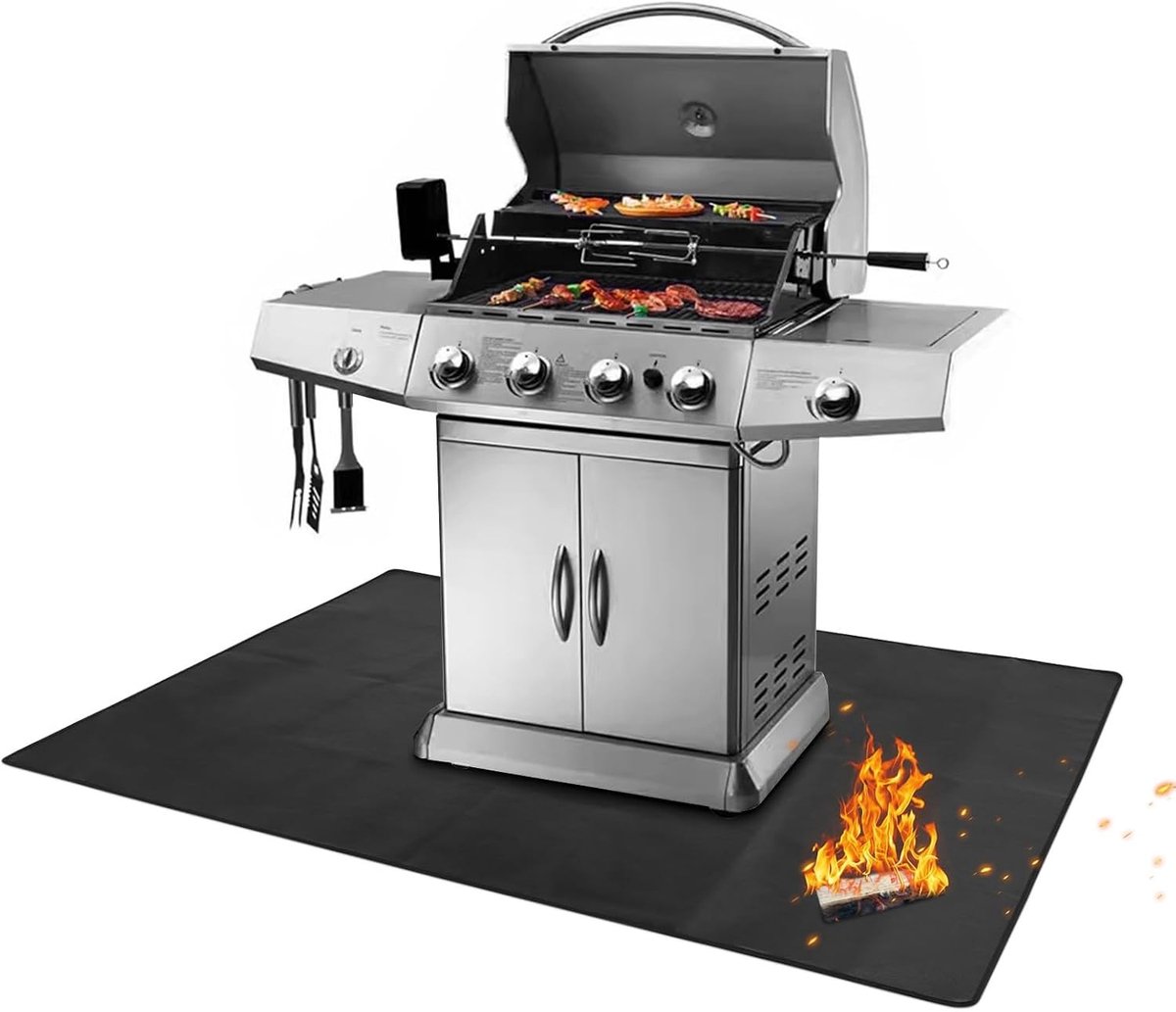 Hittebestendige Beschermmat voor BBQ en Grill, Waterdichte Vloerbescherming tegen Vlammen, Ideaal voor Koken en Grillen