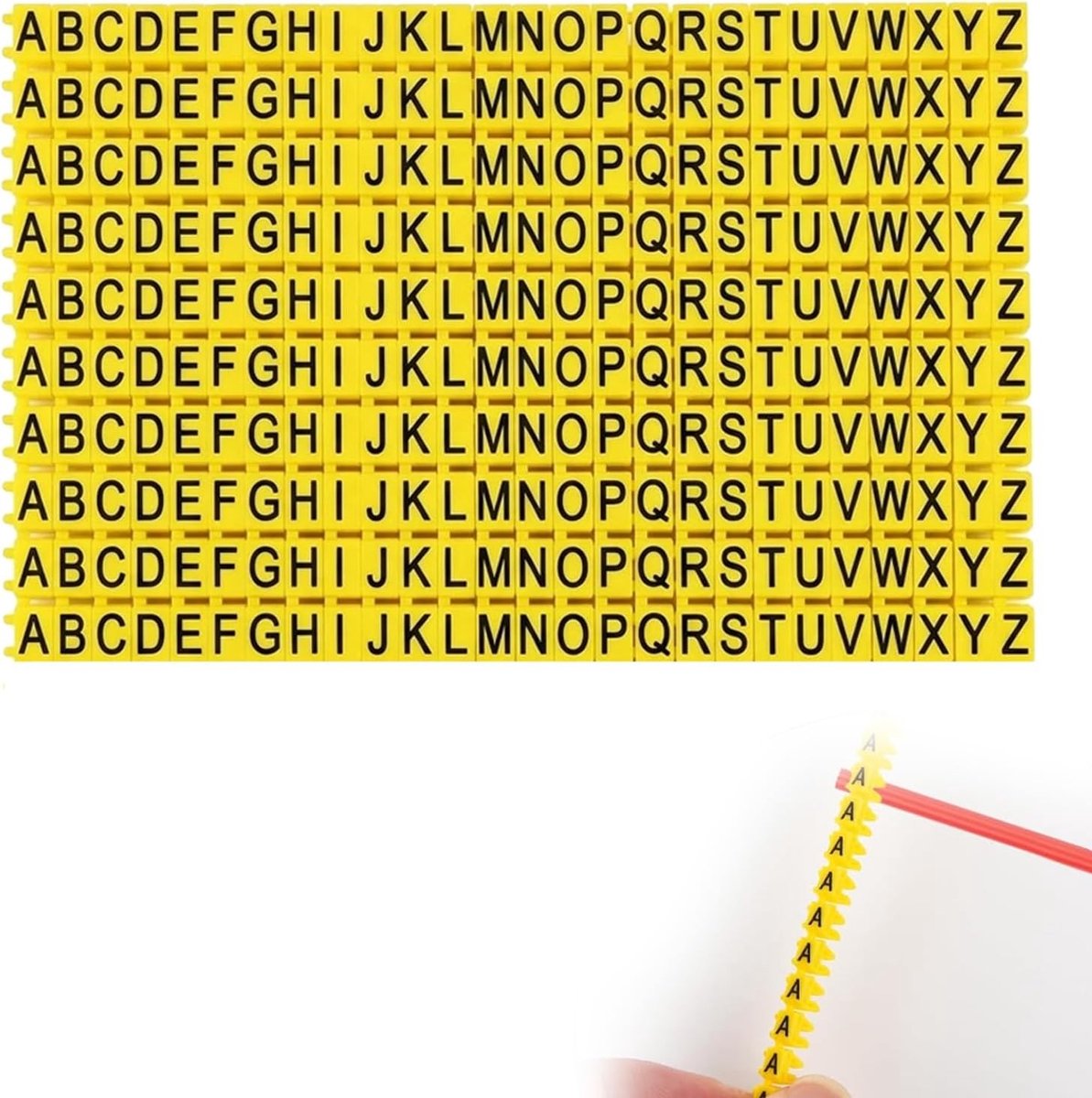 Alphabetische Kabelmarkeringen A-Z, 260 Stuks voor Identificatie van Netwerk- en Elektriciteitskabels, Organisatie en Onderhoud