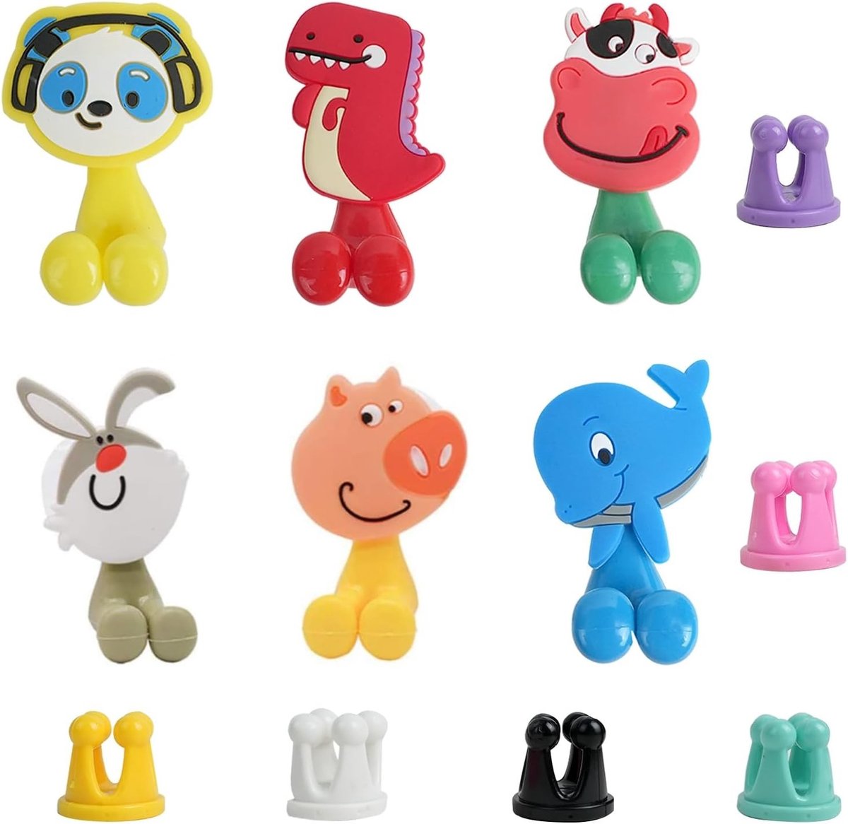 Set van 12 Silicone Tandenborstelhouders met Zuignap en Hechthaken voor Badkamer, Multi-functionele Organizers en Huisdierenaccessoires