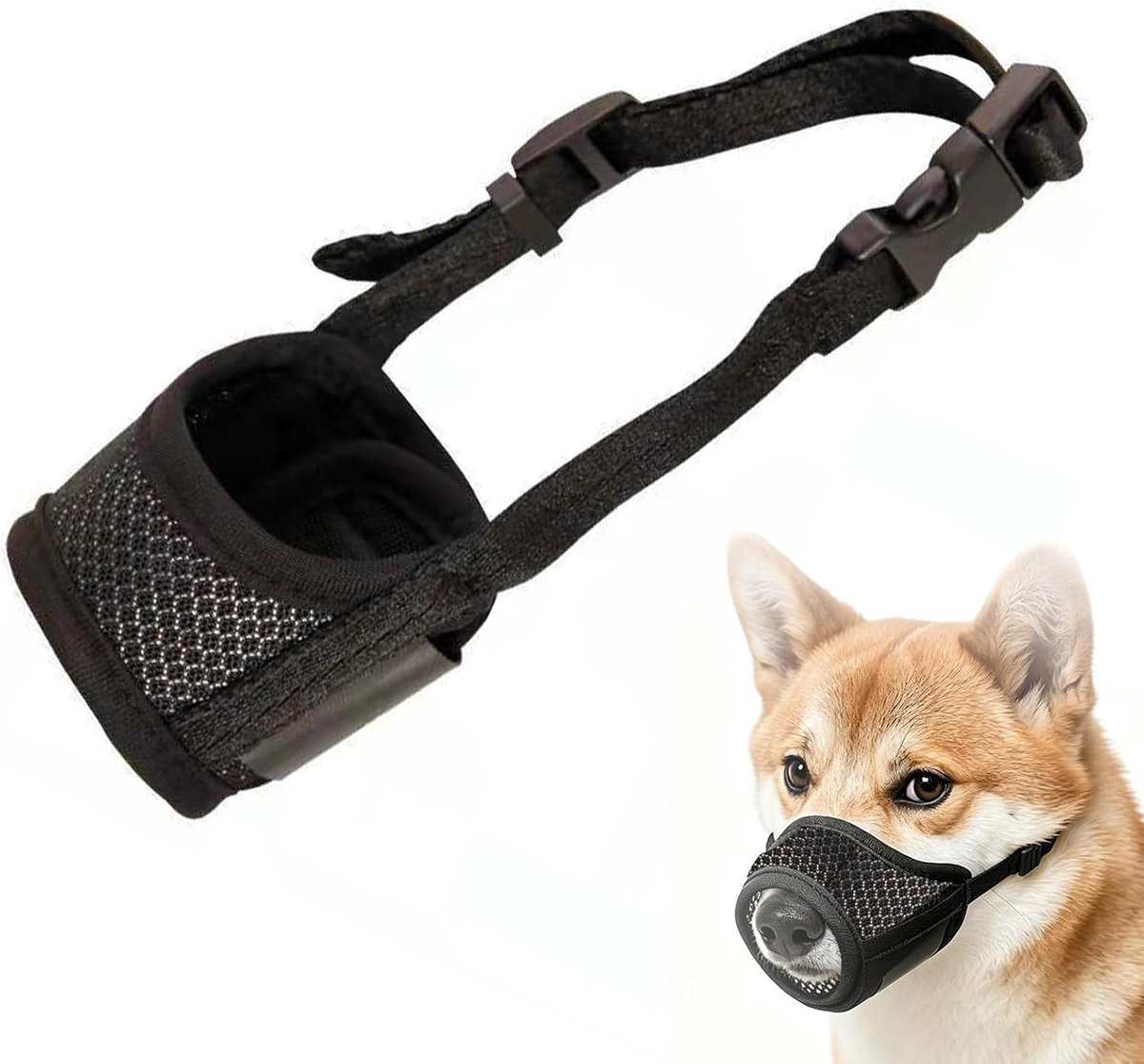 Hondentuigje XS - Ademend net - Voorkomt bijten en blaffen - Geschikt voor Chihuahua en Franse Bulldog - ShopVlot