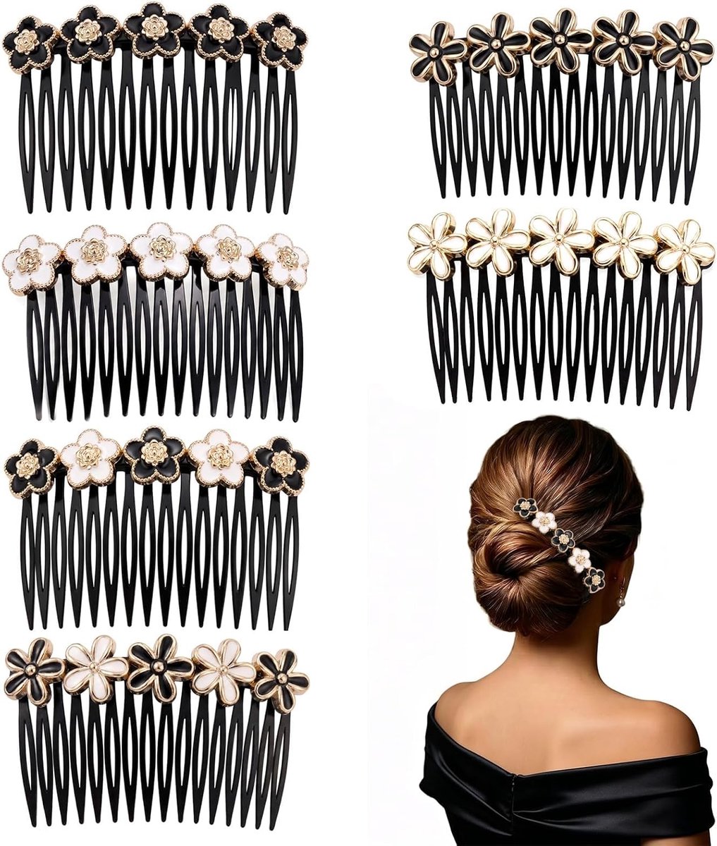 Haarkam set 6 stuks - bloemen design - elegant haaraccessoires - voor een verfijnde look - ShopVlot