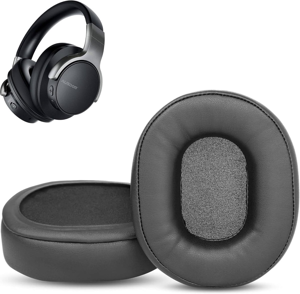 Premium Replacement Ear Pads Compatible with Ausdom ANC8 Headphones Ear Pads with Softer Protein Leather and Memory - ShopVlot