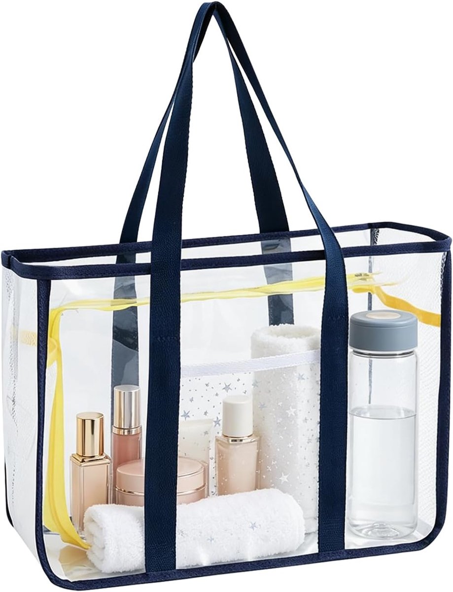 Strandtas van pvc voor dames, waterdichte, doorzichtige draagtas met handvat, ruime reistas voor toiletartikelen - ShopVlot