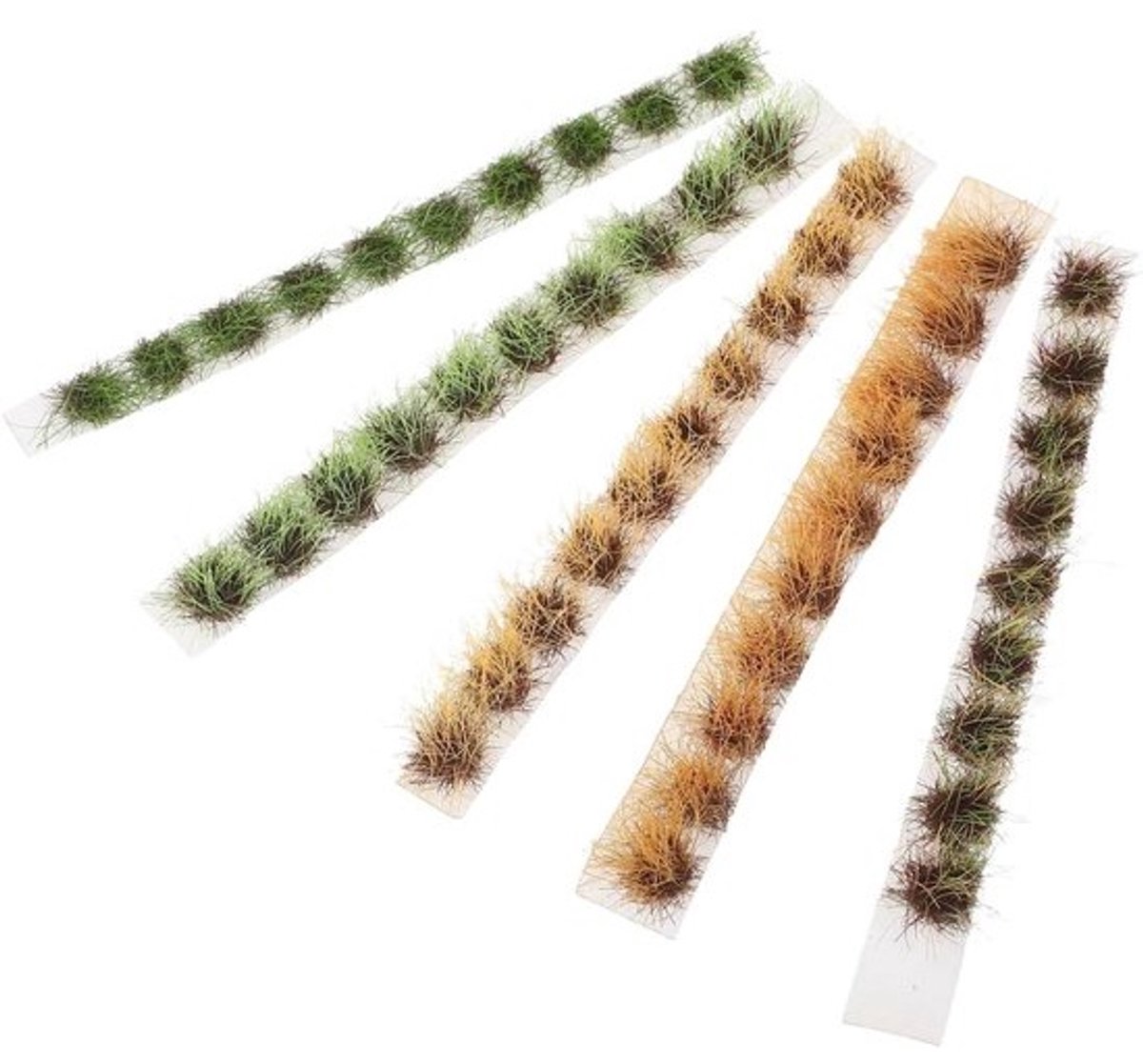 Miniatuurgrasclusters - Kunstgrasdecoratie - Voor modelbouwlandschappen - Realistische kleurvariatie - 8 mm hoog - Multicolor