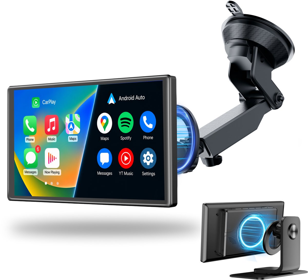 CarMe CarPlay Scherm PRO 7 Inch - Premium Design - Apple CarPlay & Android Auto (Draadloos) - Touchscreen - Navigatiesysteem auto - Android Auto scherm