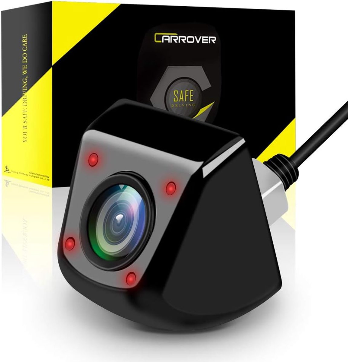 SnelShoppen - Auto Achteruitrijcamera met 4 Infrarood - HD Beeldkwaliteit - Eenvoudige Installatie - Zwart - Veilig Achteruit Rijden