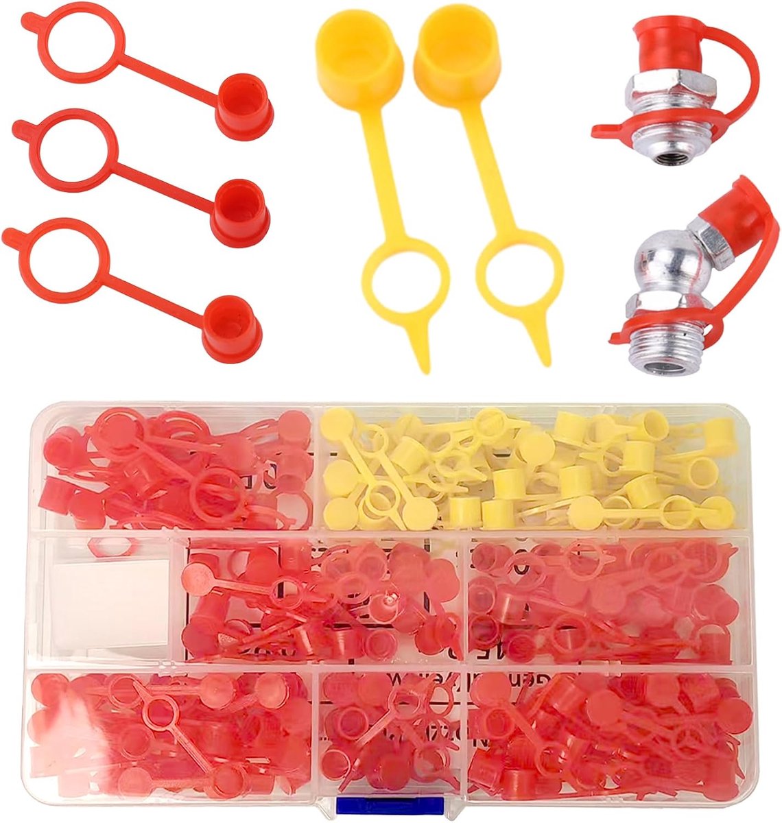 175 Pieces Grease Nipple Protective Caps Assortment M5 M6 M8 M10 M12 Plastic Grease Caps with Storage Box Universal - ShopVlot