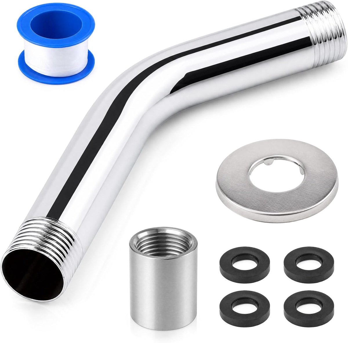 Douchekop Verlenging 15cm 1/2" RVS Badkamer Verhoging Chroom - ShopVlot