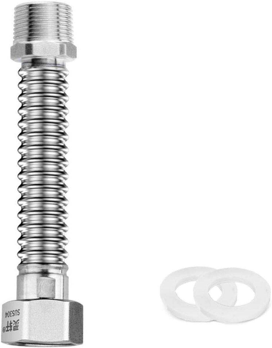 Flexibele slang 3/4 inch - 304 roestvrij staal - 30cm universele aansluiting - ideaal voor waterverbinding - ShopVlot