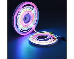 TOPAI 24 V Side Light, RGBIC COB LED Strip, 5 m, WS2811 Point-Free, 630 LEDs/m, High Density, Dimmable, Self-Adhesive - ShopVlot