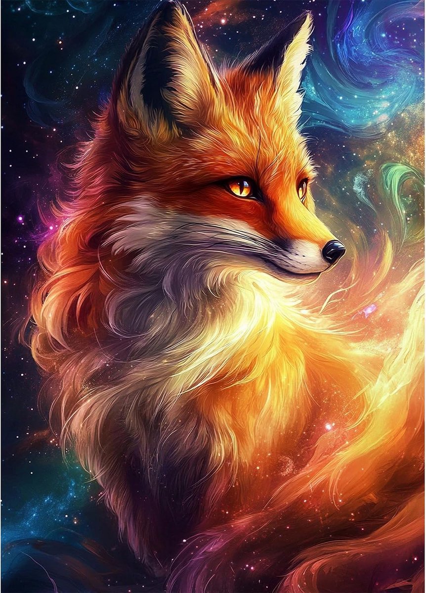 5D DIY Diamond Painting Art Kits schattige vos, diamant schilderij kits dieren voor volwassenen, vos strass borduurwerk foto's voor beginners, wanddecoratie voor thuis 30 x 40 cm