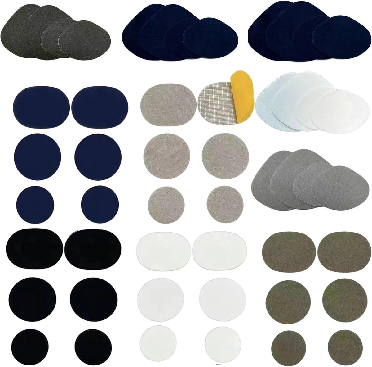 50 stuks zelfklevende reparatiepleisters, zelfklevend reparatieflicken, schoenreparatiepleisterset, schoenhak reparatie voor sneakers, kleding, sneaker, schoengat reparatie, hoge hakken (5 kleuren).