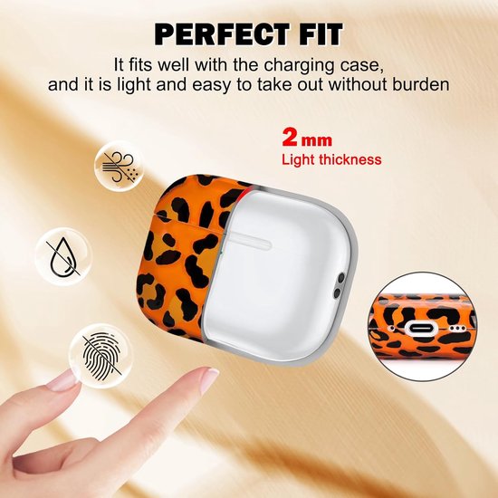 Hoes voor Airpods Pro 3, schattige luipaardpatroon-designs, duidelijke esthetische beschermhoes met sleutelring stootvast zacht TPU meisjes vrouwen case voor Airpods Pro 3e generatie 2025 — afbeelding 4
