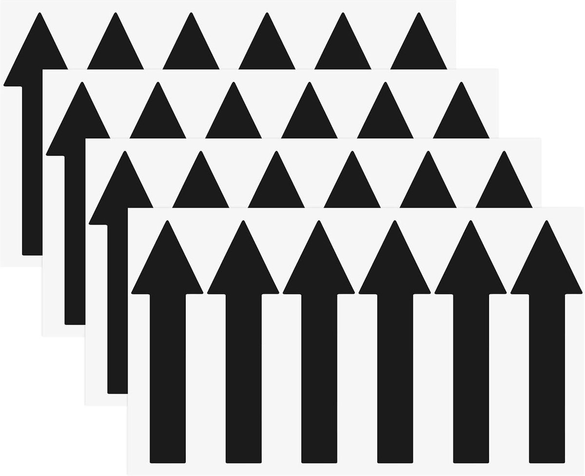 4 stuks pijlstickers, 100 x 30 mm, pvc, waterdicht, zelfklevend, directionele pijlen, verwijderbare directionele vloerstickers, stickers voor muurmarkering/verkeersbord [zwart]