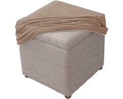Vierkante stretch hoes voor ottomaanse voetenbank - Comfortabele, stofdichte en machinewasbare poefhoes