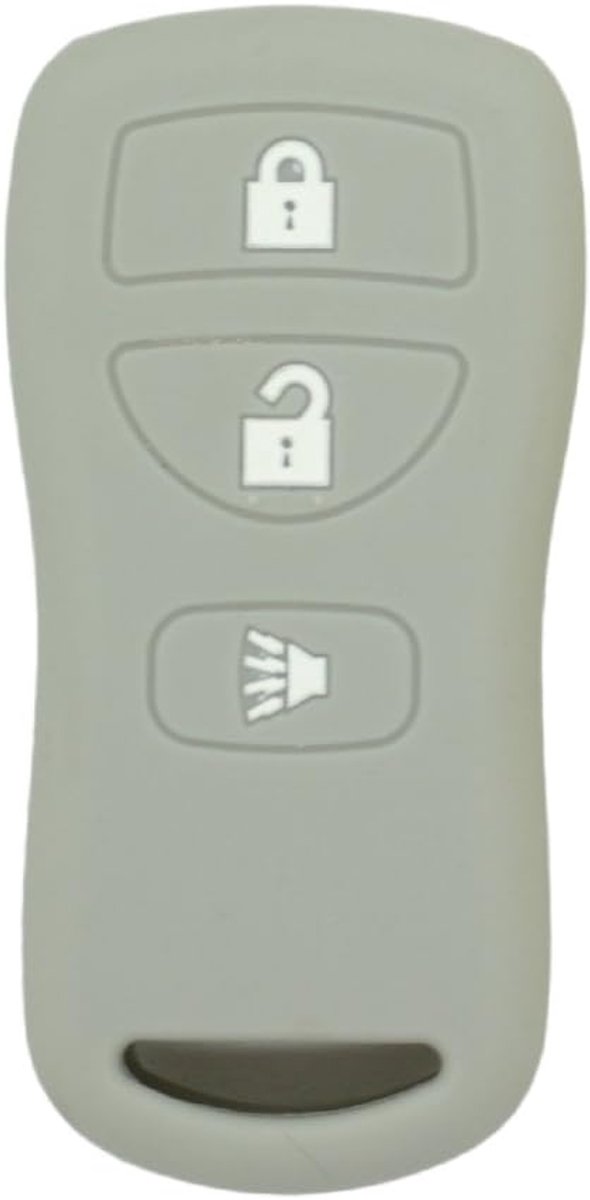 Cover Protector Case Skin Jacket fit voor NISSAN 3 Button Remote Key Fob CV2507 Grijs