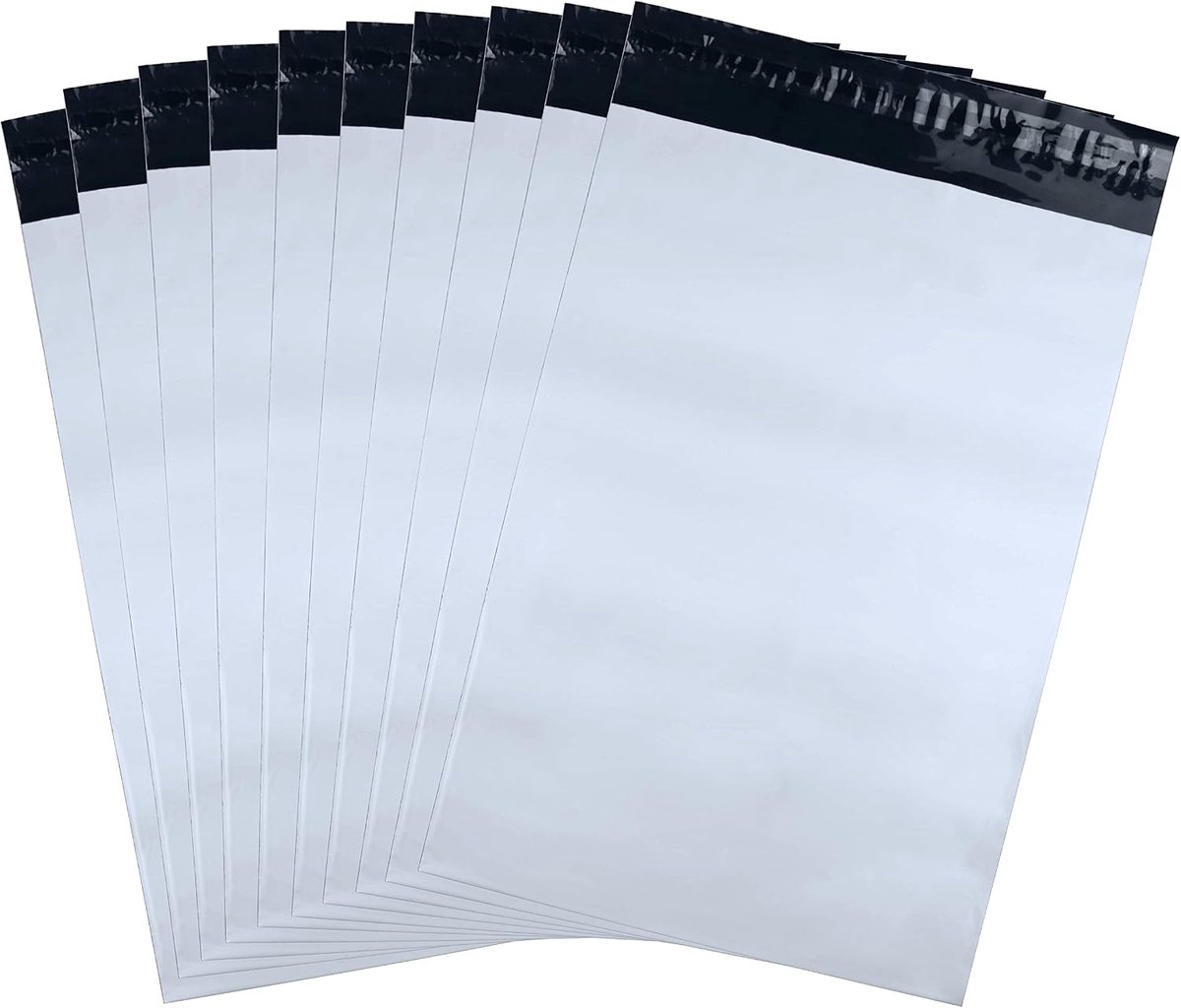Ondoorzichtige plastic enveloppen verzendzakken (10, 28 x 42 cm)