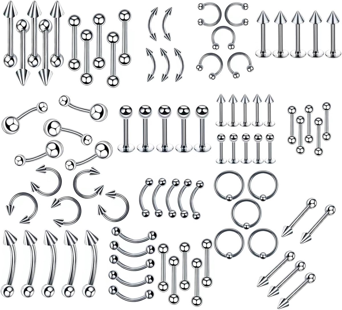80 stuks gebogen roestvrijstalen lippiercing lip wenkbrauw lip wenkbrauw piercing lip wenkbrauw piercing lip wenkbrauw piercing lip wenkbrauw piercing piercing lichaamssieraden set