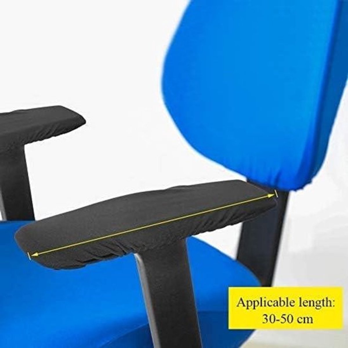 Verstelbare en wasbare armsteunhoezen - voor kantoorstoelen - set van 1 paar in zwart