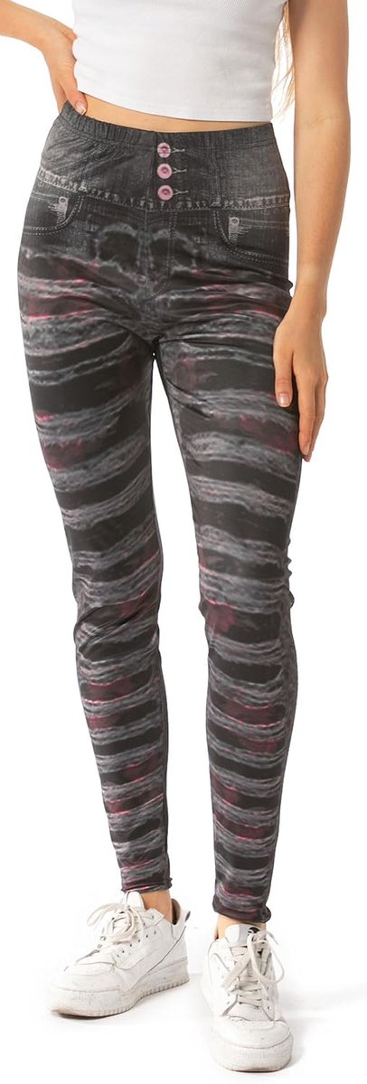 Dameslegging in jeanslook met used look