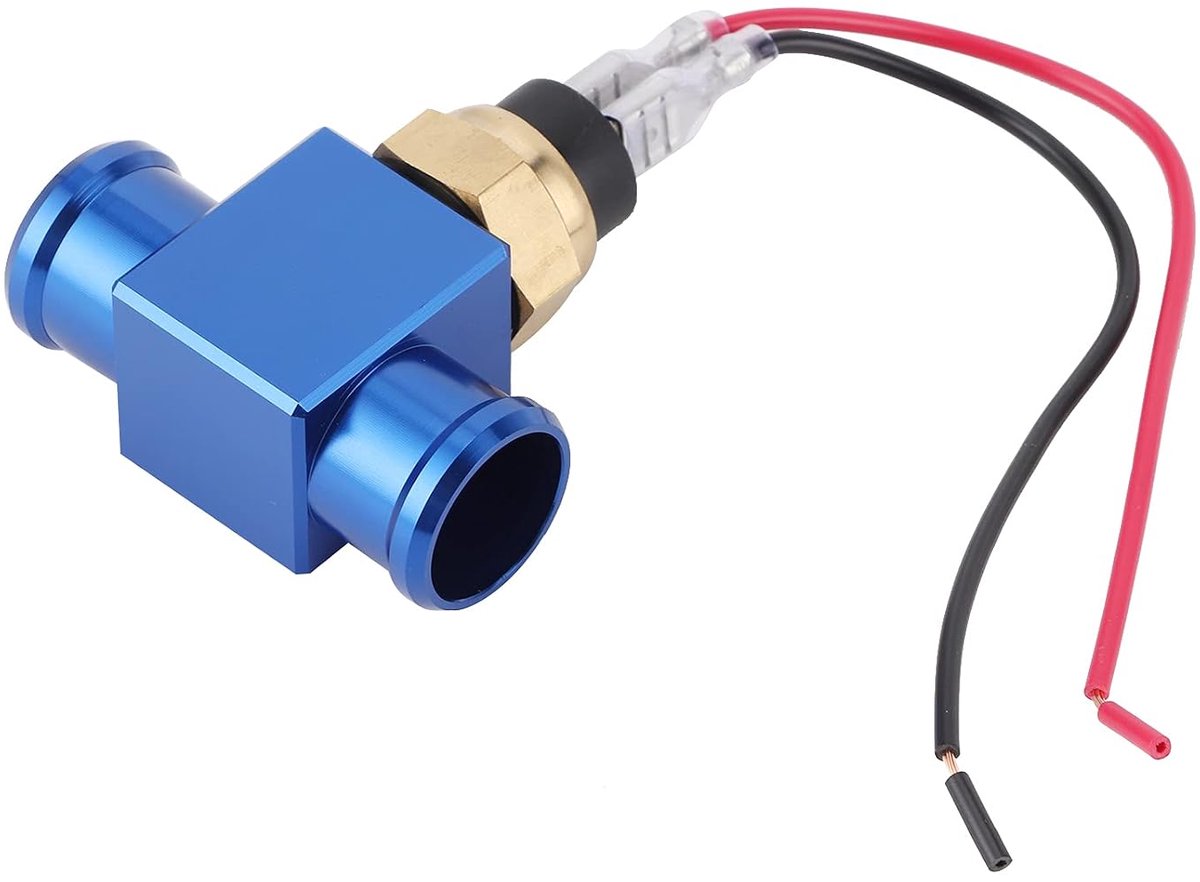Temperatuurschakelaar Radiator Koelvloeistof Ventilator Temp Sensor voor Motorfiets ATV Off Road Voertuig Temp Sensor Switch Kit Radiator Slang Adapter(Blauw)
