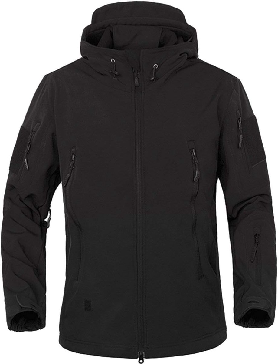 Militair jack, warm, fleece, lange mouwen met capuchon, camouflage, softshell, waterdicht, voor camping, jacht, vissen, outdoor, jas, met capuchon