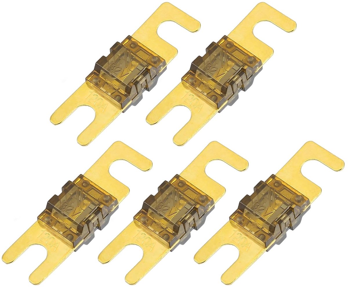 Mini ANL Zekeringen 120A / Audio CD Zekering voor Auto / 5 Stuks Gouden Tint Bruin