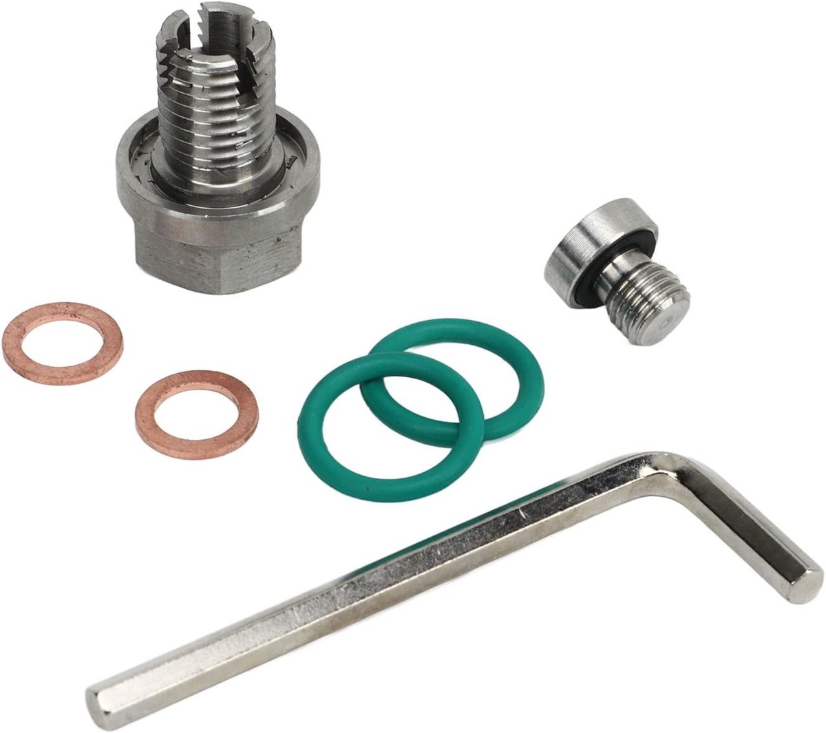 Afvoerplug Oversized Afvoerplug Motorolie Afvoerplug Oversized Afvoerplug Roestvrij Staal Zelftappende Olie Pan Draad Reparatiesets met Zeskantsleutel O Pakking (M14.1-1.5x15mm)