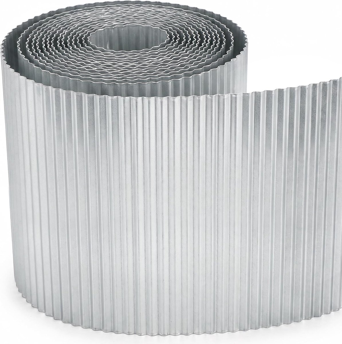 6 m gegalvaniseerde metalen tuingazonrand rand rand tuinplant rand, smal golvend, H 20,32 cm, zware randen randen landschapsranden voor doe-het-zelf bloembedden, gazons, pad
