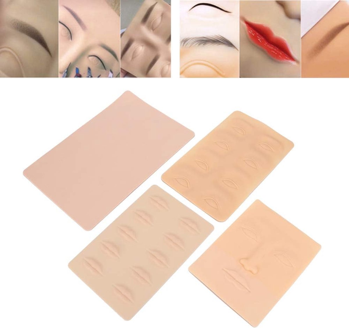 4 stks Zachte Siliconen Dikke Blank Tattoo Praktijk Huid voor Tatoeëren Lip Wenkbrauw Gezicht Tattoo Praktijk Huid Tattoo Accessoire voor Beginners