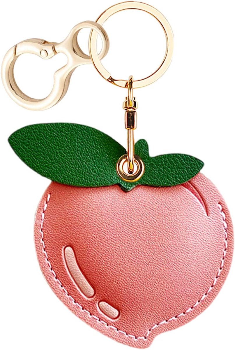 Hoesje Met Sleutelhanger, Krasbestendig Anti-Verlies Ontwerp Voor Air Tags-Leren Houder Met Sleutelhanger Voor Sleutels, Handtas, Hondenhalsband, Bagage