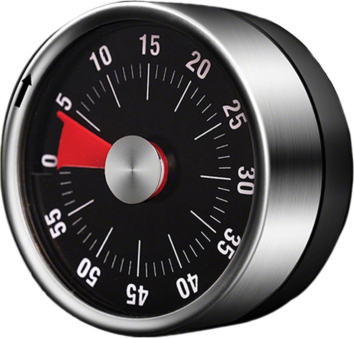 Keukentimer, magnetisch, roestvrij staal, 60 minuten, mechanisch | Visuele afteltimer, eierwekker, luide wekker, voor koken leren bakken
