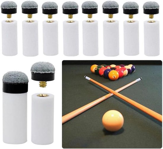 Dailygoods - 10 verpakkingen biljartkeupunten, reserveschroeven met biljartkeu-naalden, 12 mm, grijs, accessoireset voor snooker-keus van Dailygoods — afbeelding 2