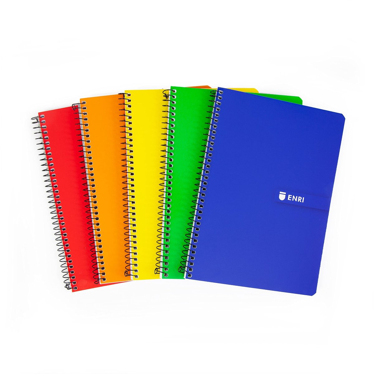 Enri, Notitieboeken, A5+, 1 gelinieerd, zachte omslag, 80 vellen, verpakking met 5 notitieboeken, verschillende kleuren - ShopVlot