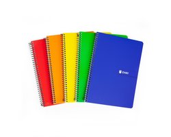 Enri, Notitieboeken, A5+, 1 gelinieerd, zachte omslag, 80 vellen, verpakking met 5 notitieboeken, verschillende kleuren - ShopVlot