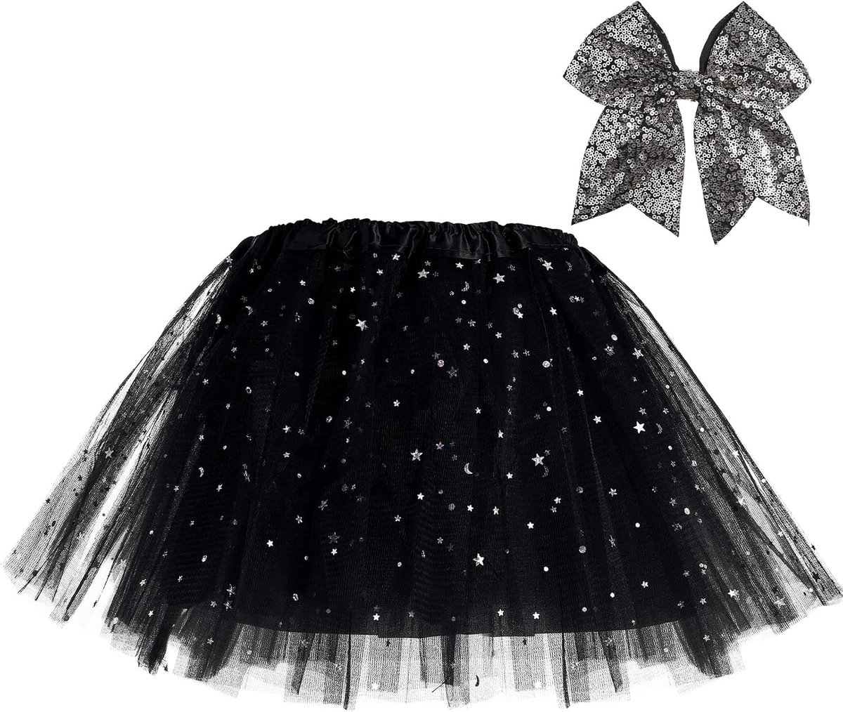 Girls' Tutu Skirts 3 Layers with Hair Tie Lining, Tutu Skirt for Kids Ballet Skirt Pink Black Red Tutu for 2-8 Years - ShopVlot