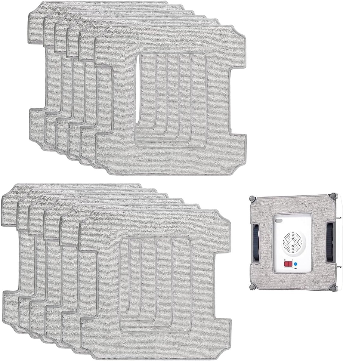 SnelShoppen - Set van 12 Raamreinigingsrobot Accessoires, Wasbare Microvezel Doeken - Voor Ecovacs Winbot W1 Pro/W1/W2/W2 Omni, Vervangende Schoonmaak