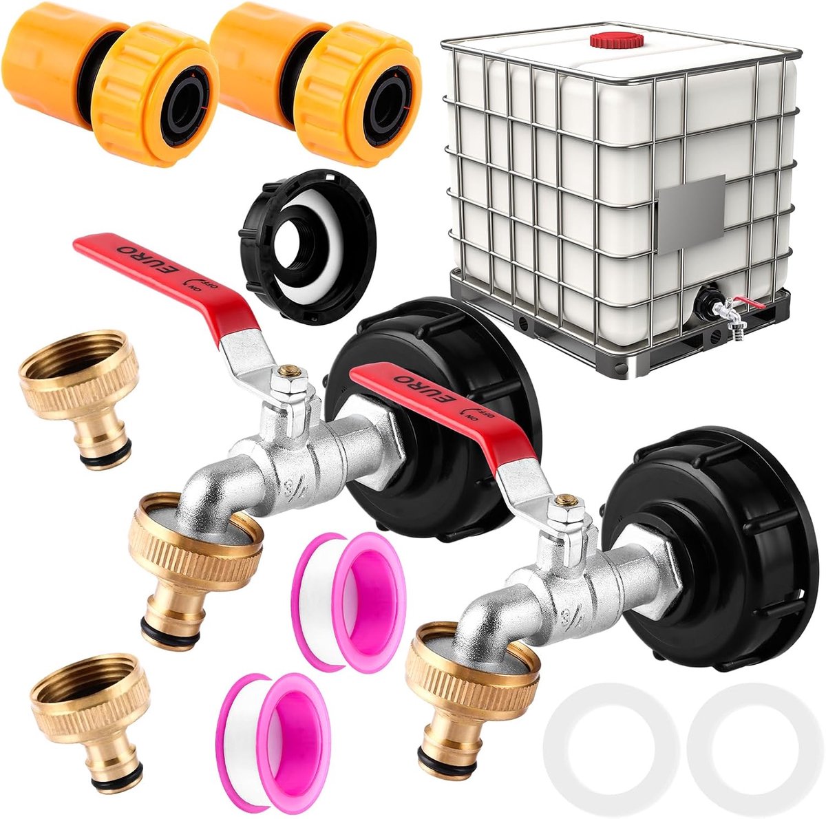 JMIATRY IBC 3/4 IBC Tank Tap 3/4 Inch IBC Tank Accessories 1000 Litres for Irrigation and Hoses - ShopVlot