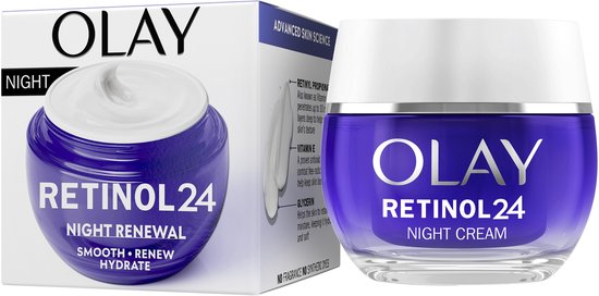 Olay Retinol 24 Hydraterende Nachtcrème - Anti-verouderende huidverzorging Voor de Nacht - Parfumvrij - 50ml